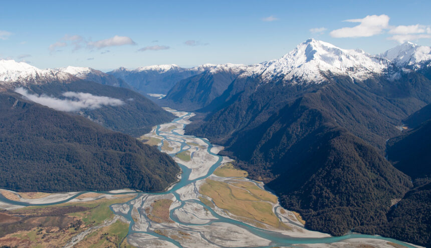 Braided rivers in the Southern Alps